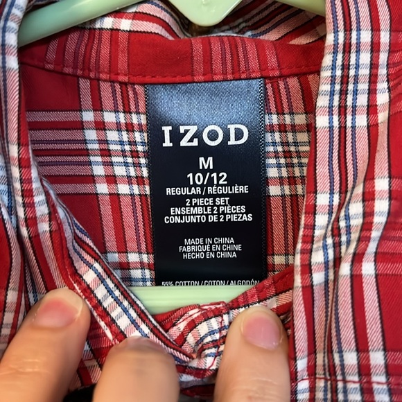 2 piece boys sweater set, gray and red - Picture 3 of 4